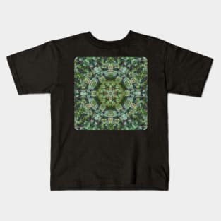 Shades of Green Kaleidoscopic Mandala Number 1 Kids T-Shirt